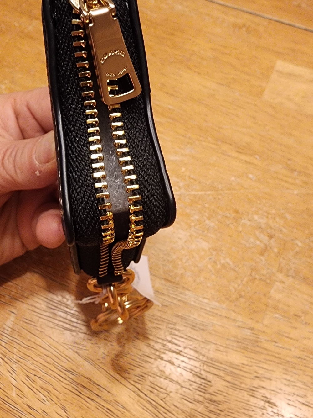 Coach Black Star Coin Pouch Keyring with Red Floral Print - Picture 5 of 10